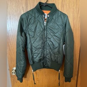 NSF Green Quilted Bomber Jacket